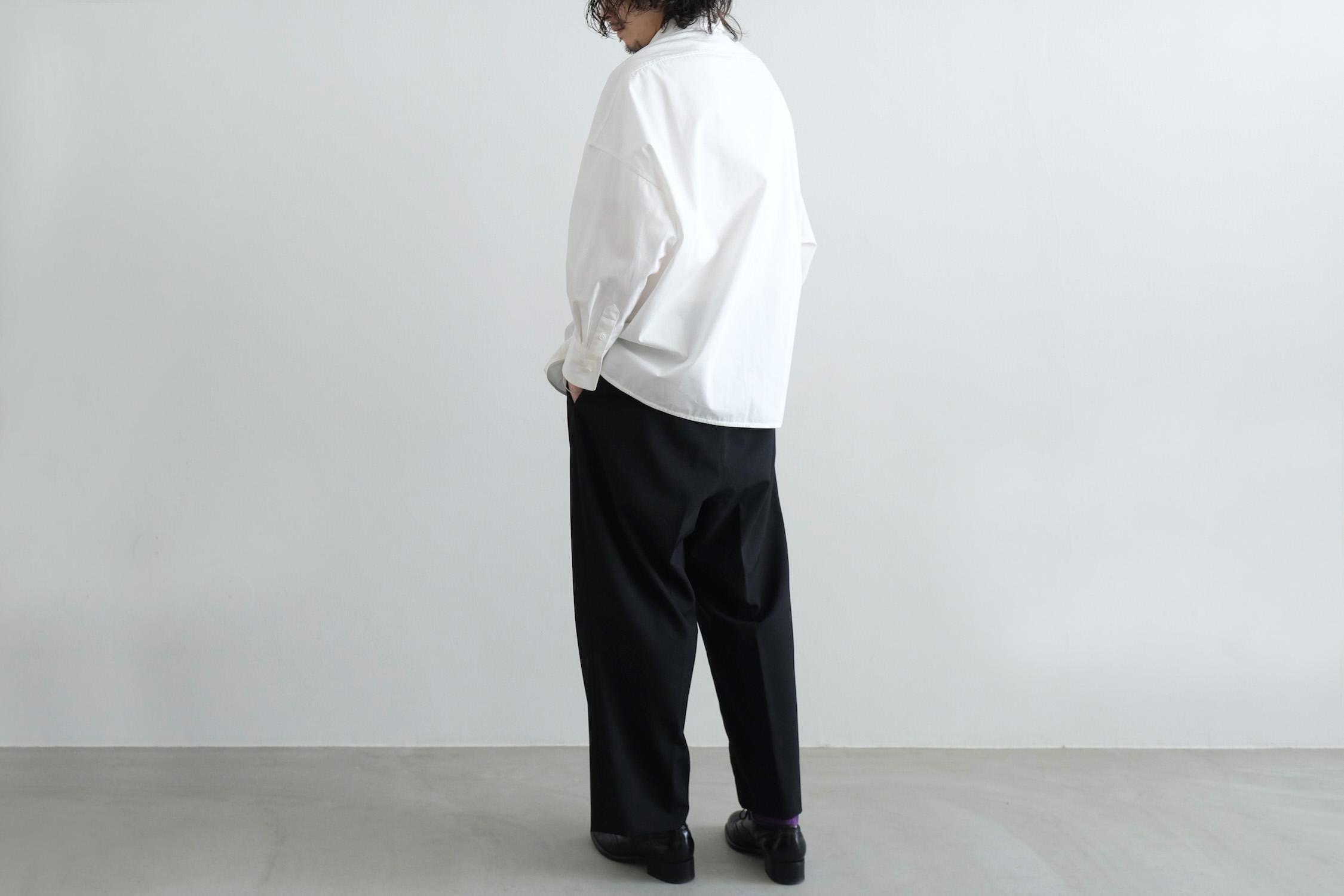 CLEAR HEAVY BROADCLOTH DRAPING SHIRT TYPE A - WUNDER