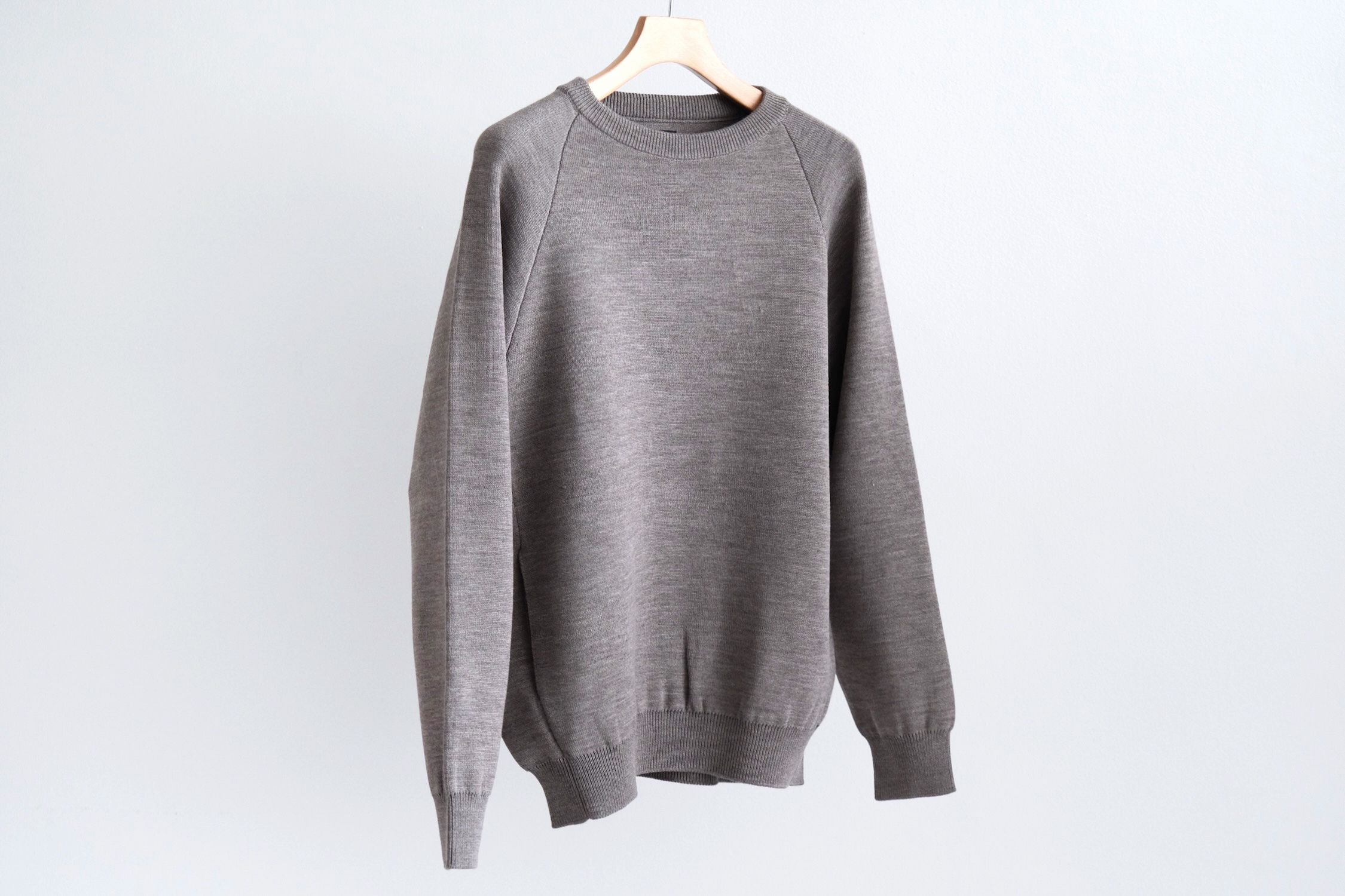 SOLID WOOL W-FACE CREW NECK - WUNDER
