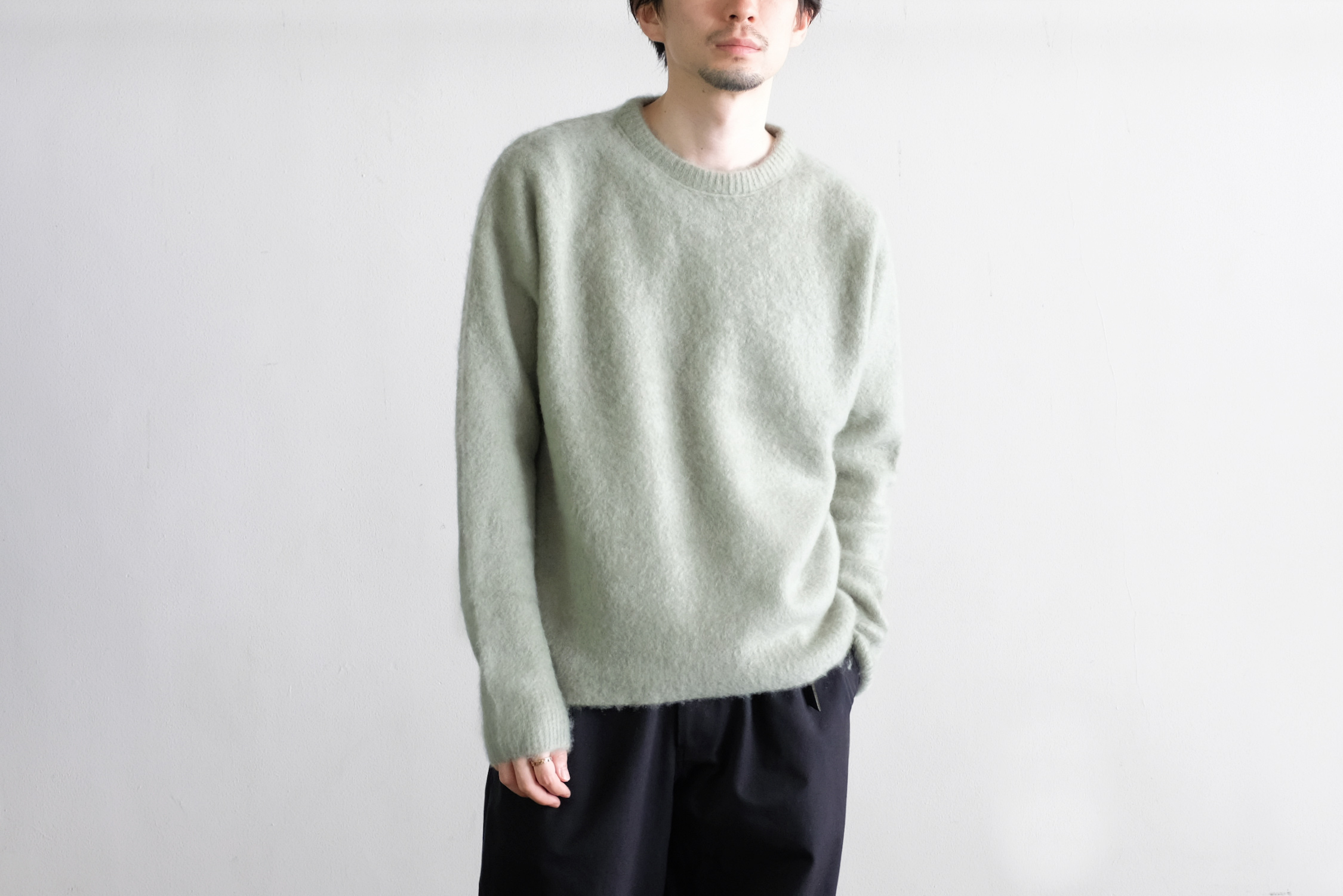 FUR CASHMERE CREWNECK SWEATER - WUNDER