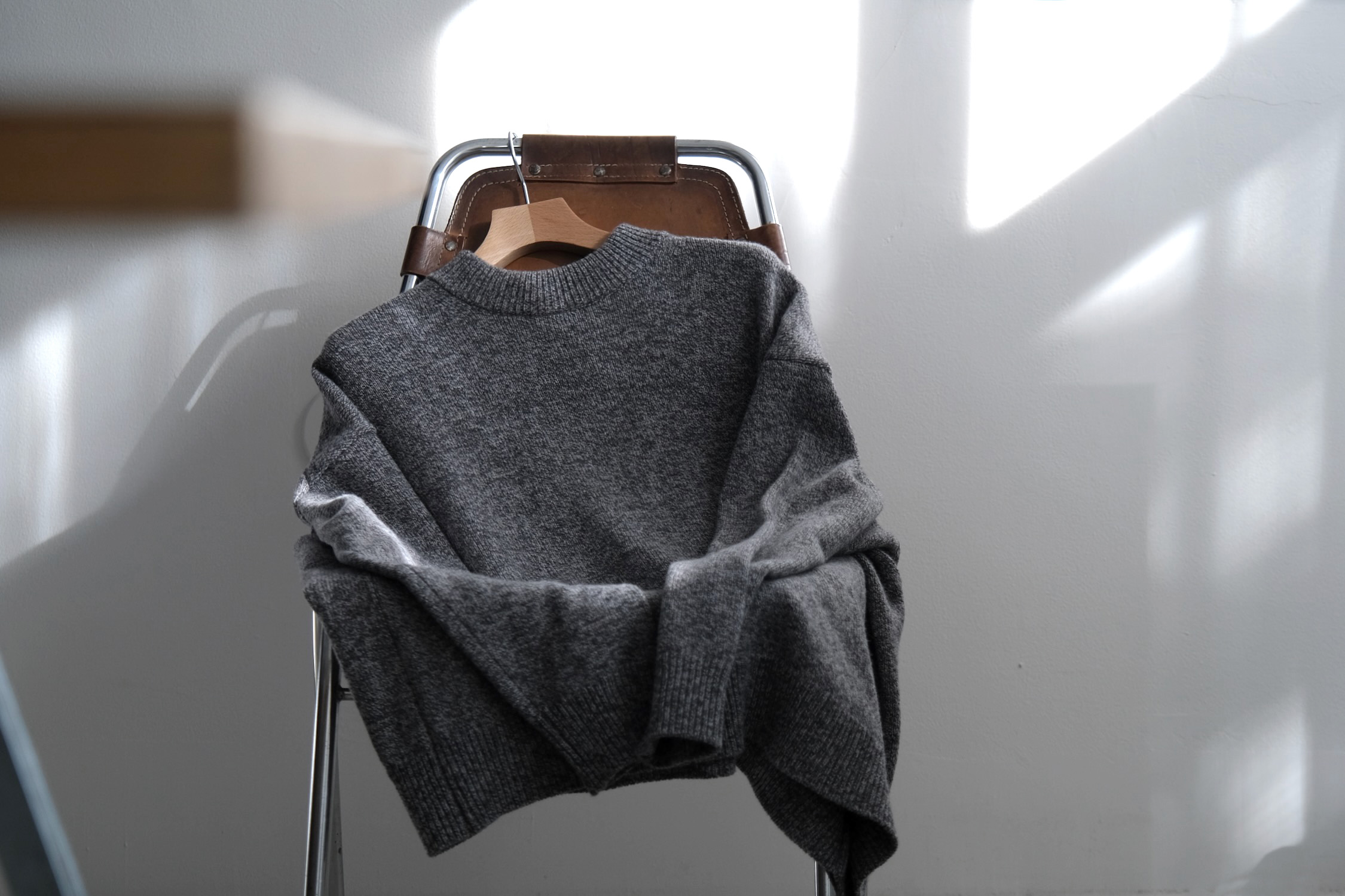 WOOL MOULINE MOCKNECK SWEATER - WUNDER