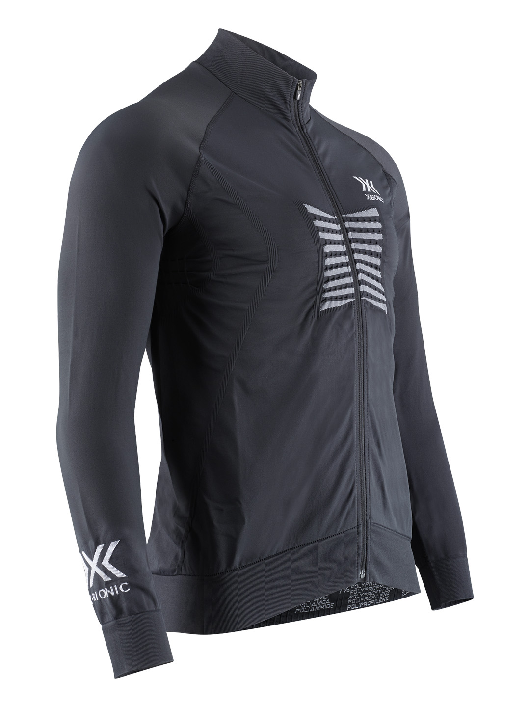 Мужская кофта X-BIONIC® Racoon 4.0 Full Zip Charcoal/Arctic White