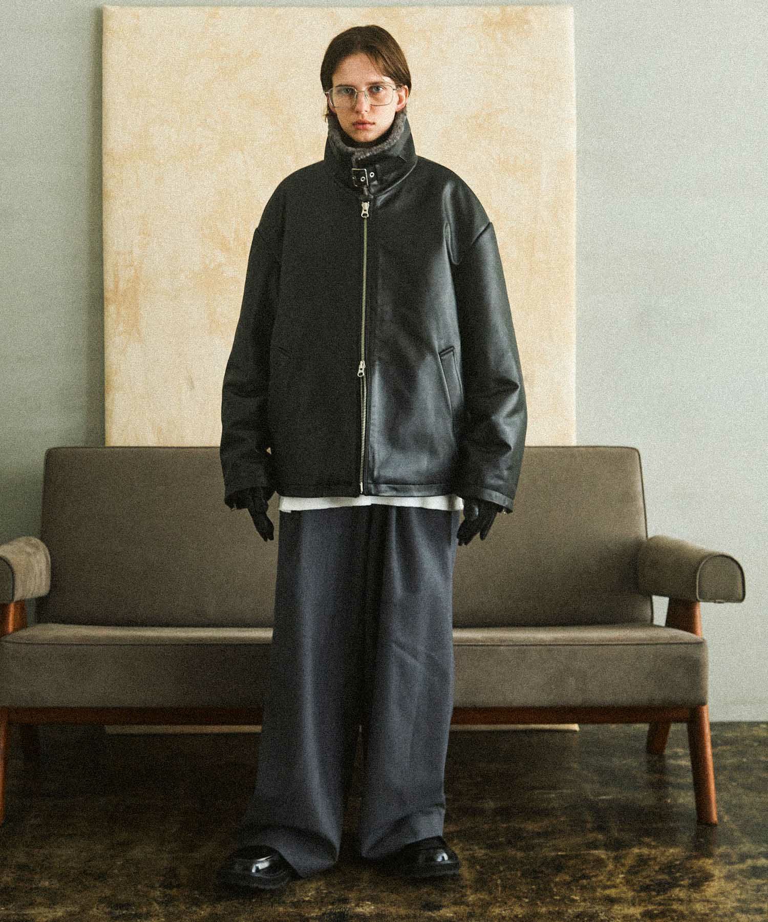 OPENING ACT] リアルレザームートンハイネックジャケット | OPENING ACT