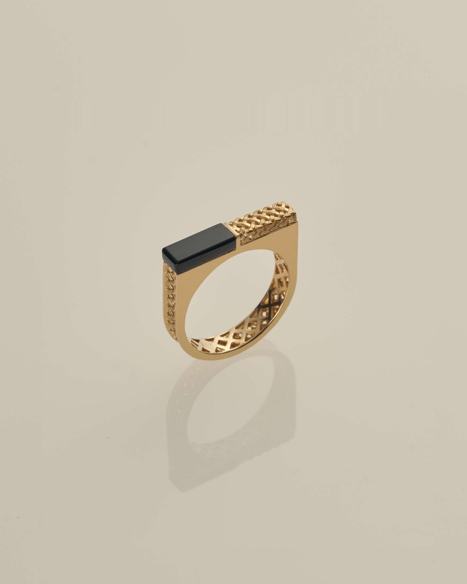 K18 バンブー オニキス リング | XOZ 18金リング 天然石 – XOZ