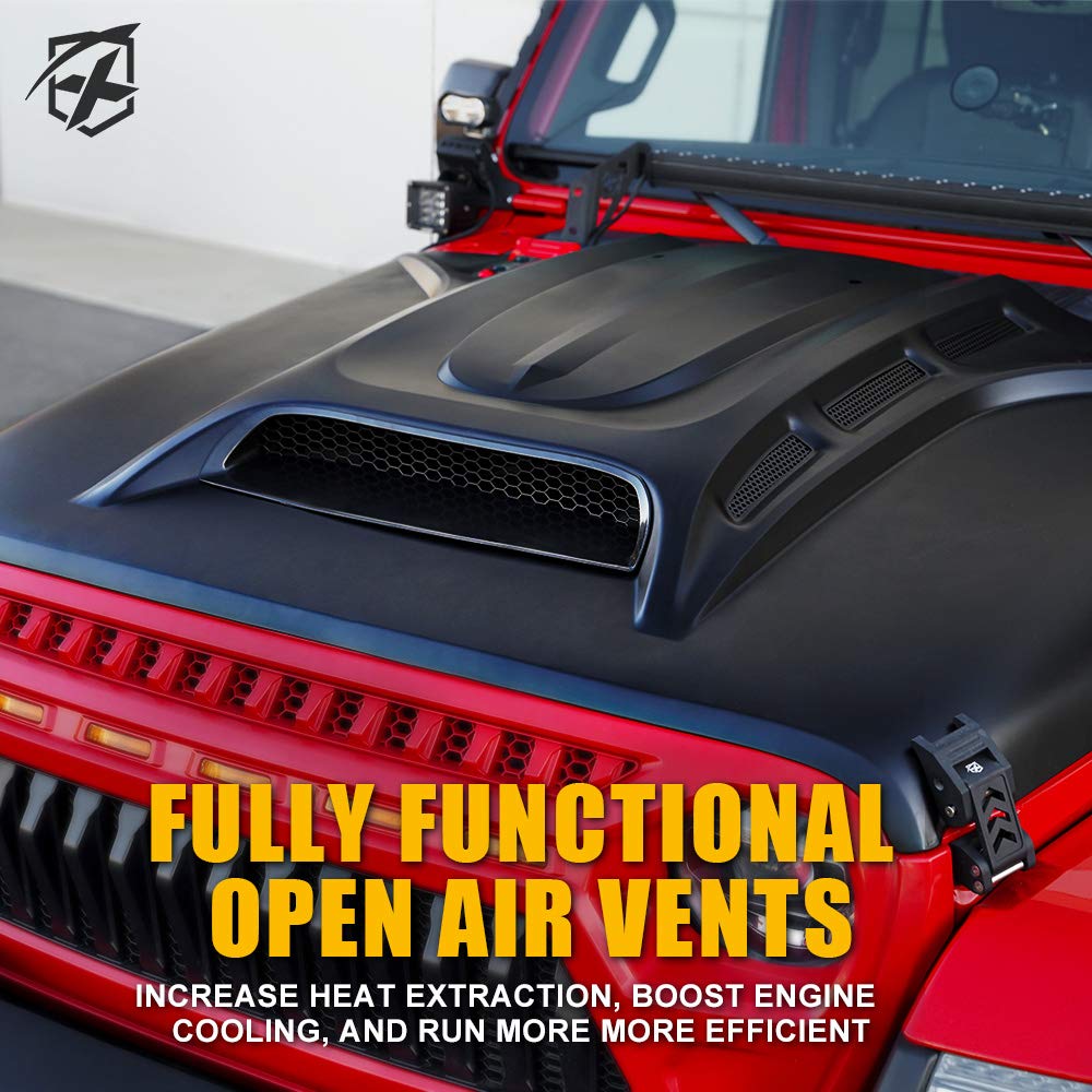 2018+ Jeep Wrangler JL, Gladiator JT Hood | Piranha Series