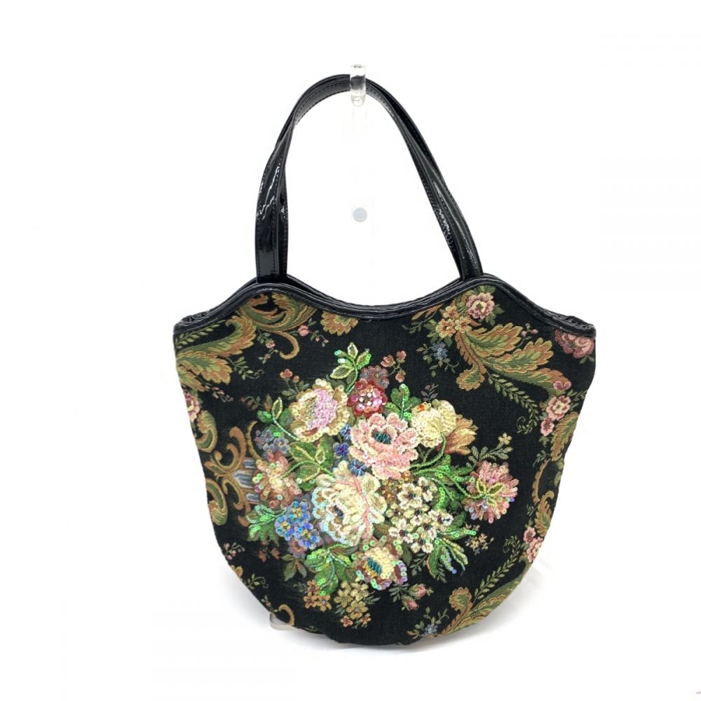 シンクビー/トートバッグ/フラワーブーケ/ビーズ刺繍/スパンコール