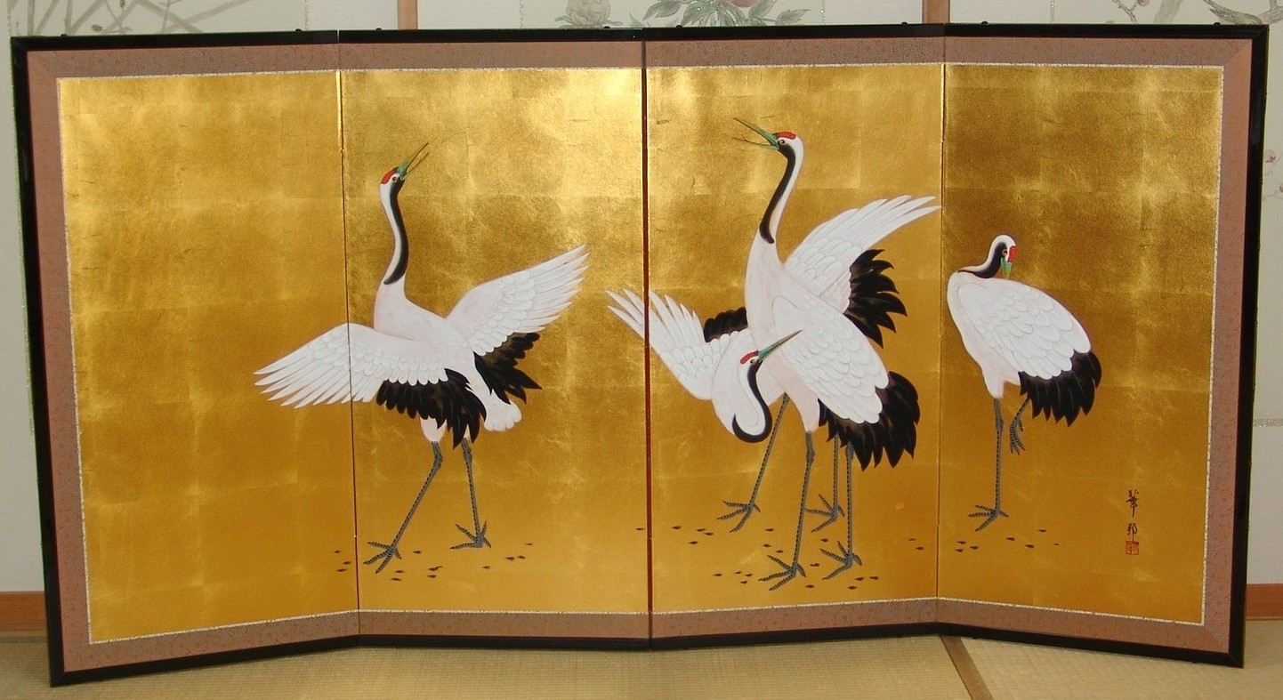 日本画金屏風 - 金屏風 日本画金屏風の製造/通信販売(通販) 御子柴屏風店
