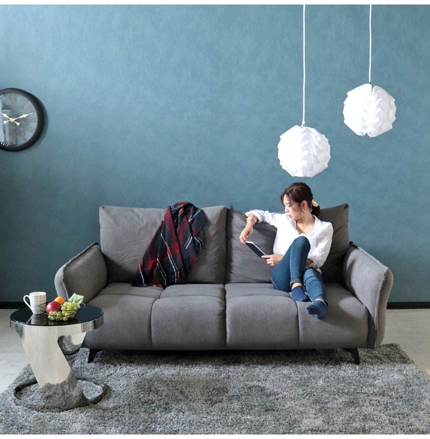 輸入家具 可動式 三人掛け ソファ グレー シンプル モダン おしゃれ