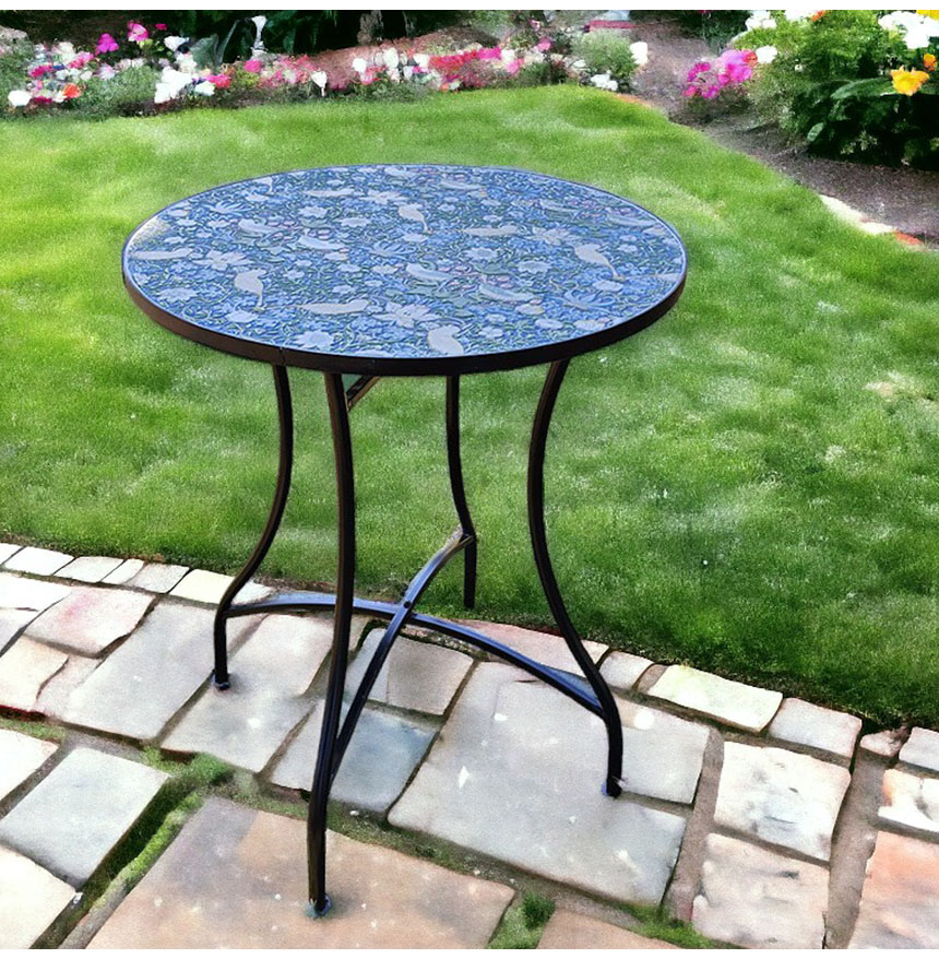 ガーデニングファニチャー ガーデンテーブルφ60cm（イチゴ泥棒）｜Y