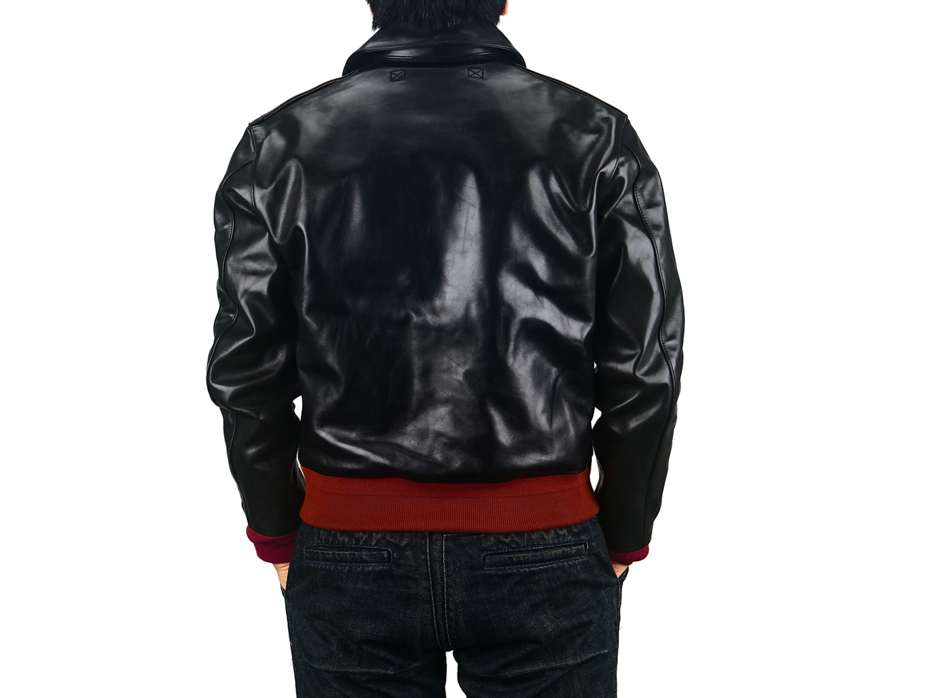 ホースハイド TYPE A-2 赤リブ/カプリベル