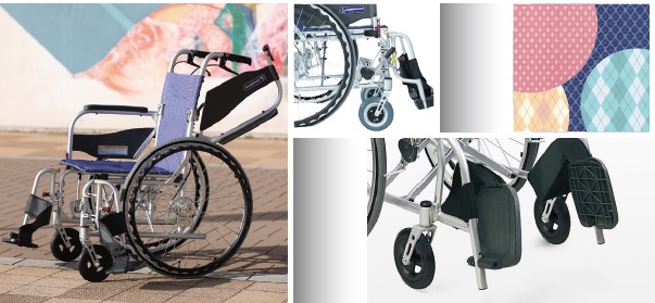 介助用車椅子ふわりすプラスKFP16－40SB 肘跳上げ・スイング