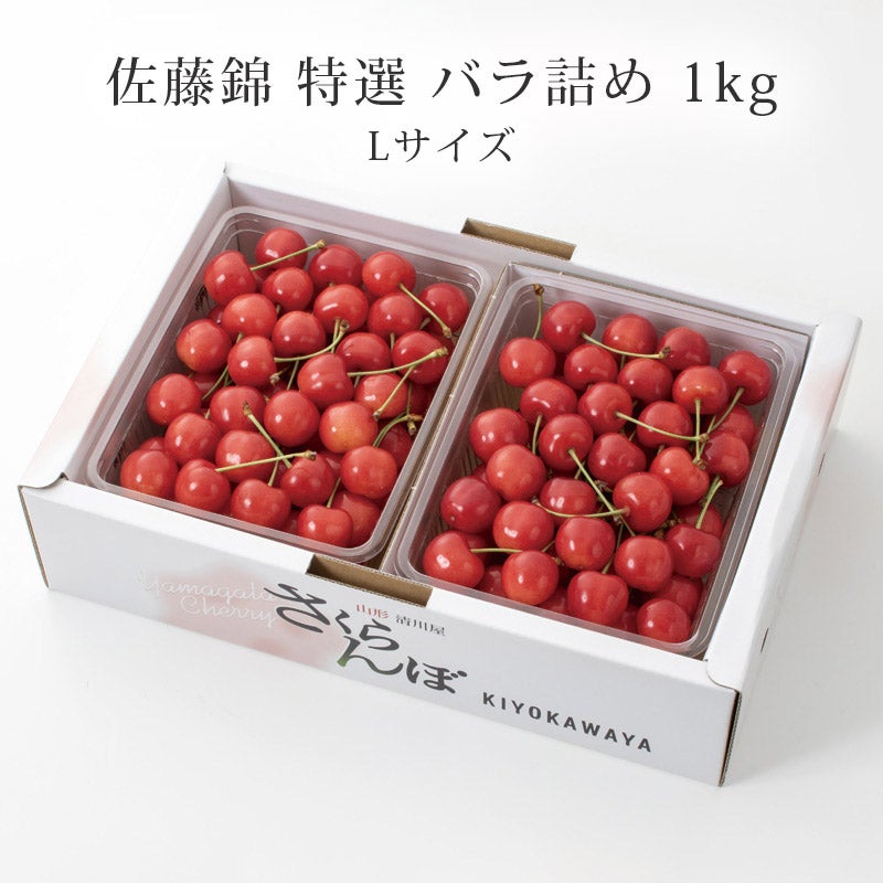 佐藤錦 特選バラ詰め 1kg 山形さくらんぼたっぷり1kg｜清川屋