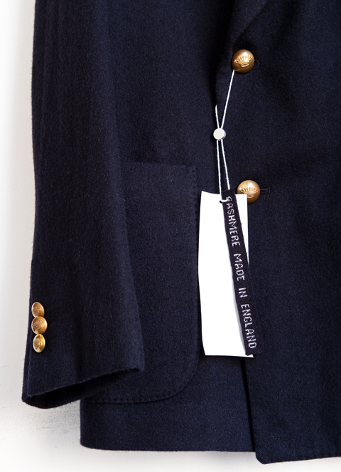 COMOLI カシミヤ ネイビーダブルブレザー | 大阪心斎橋のメンズ洋服の