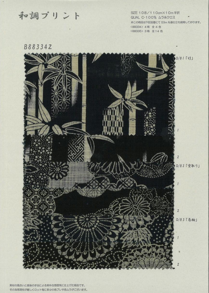 szB88334Z ムラ糸クロス 単色和柄（10m半折巻き） | 【 生地問屋