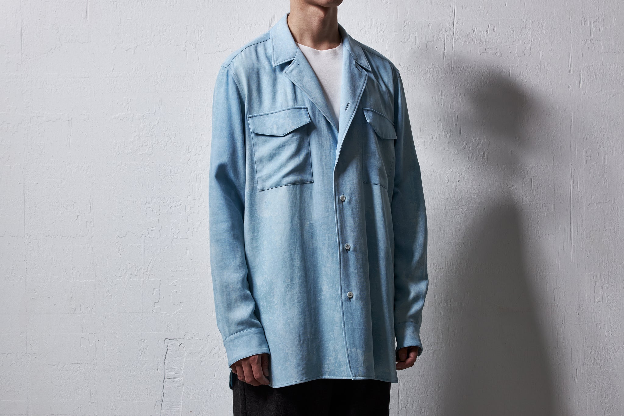 25142-ai / 藍染コットンローブ・テーラードカラーシャツ – 山内