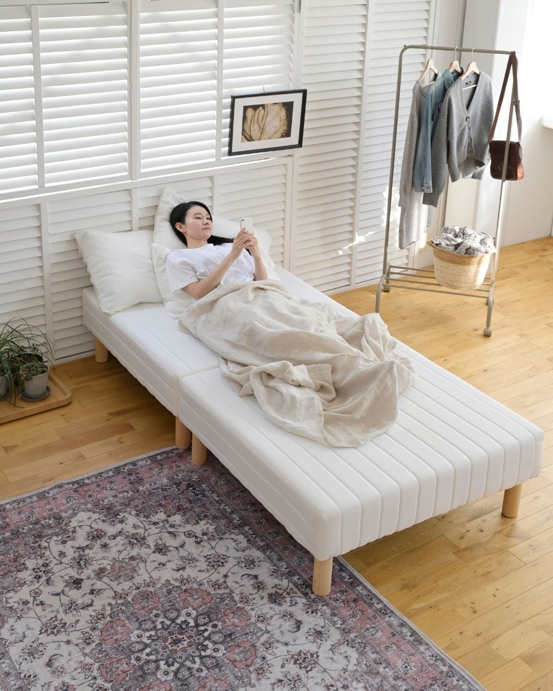 脚付きマットレス 分割 脚高19cm シングル SAM2-97195B 山善 | 山善