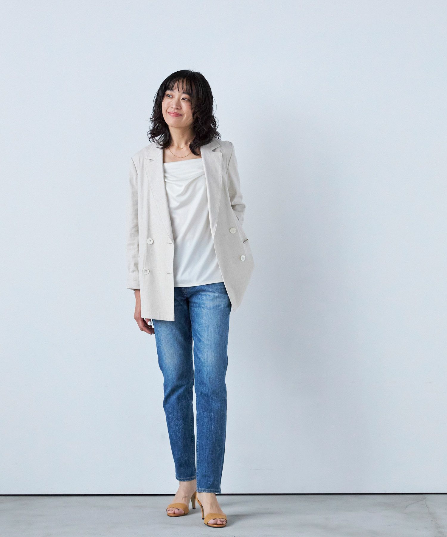 美品ヤヌークスリムテーパード Ruth SCB 22サイズソーカルブルー