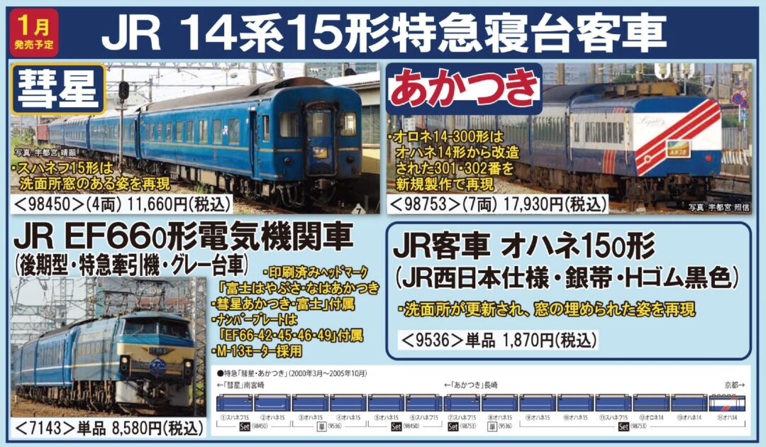 TOMIX 14系15形特急寝台客車(あかつき)セット 品番:98753 #トミックス