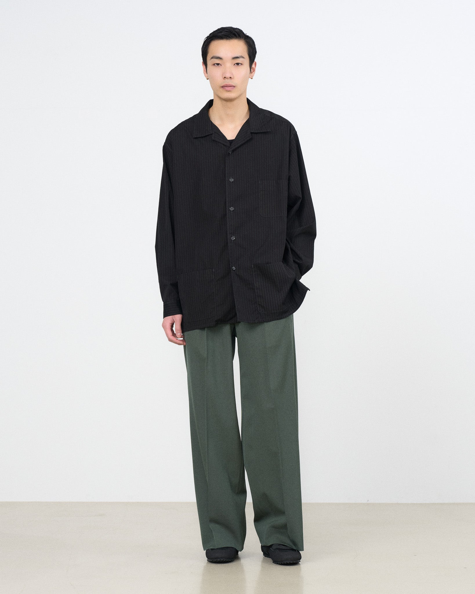 Cotton Stripe Shirt Jacket | YOKE Official Website