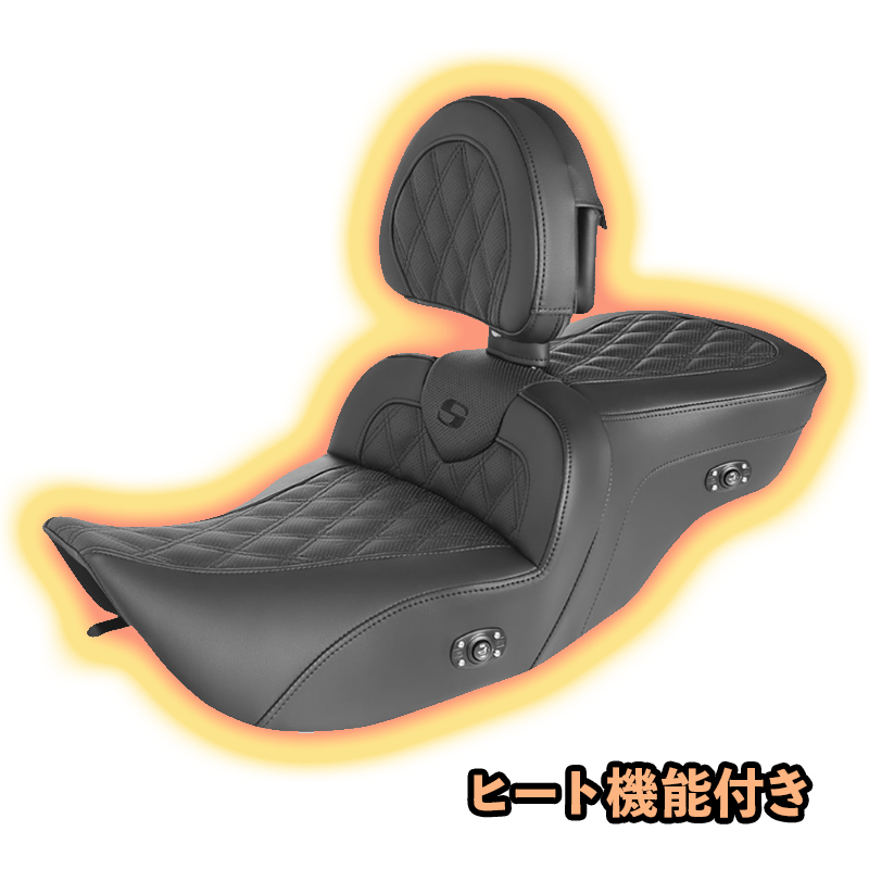 サドルマン□ロードソファ LSシート ライダー バックレスト付き(ヒート