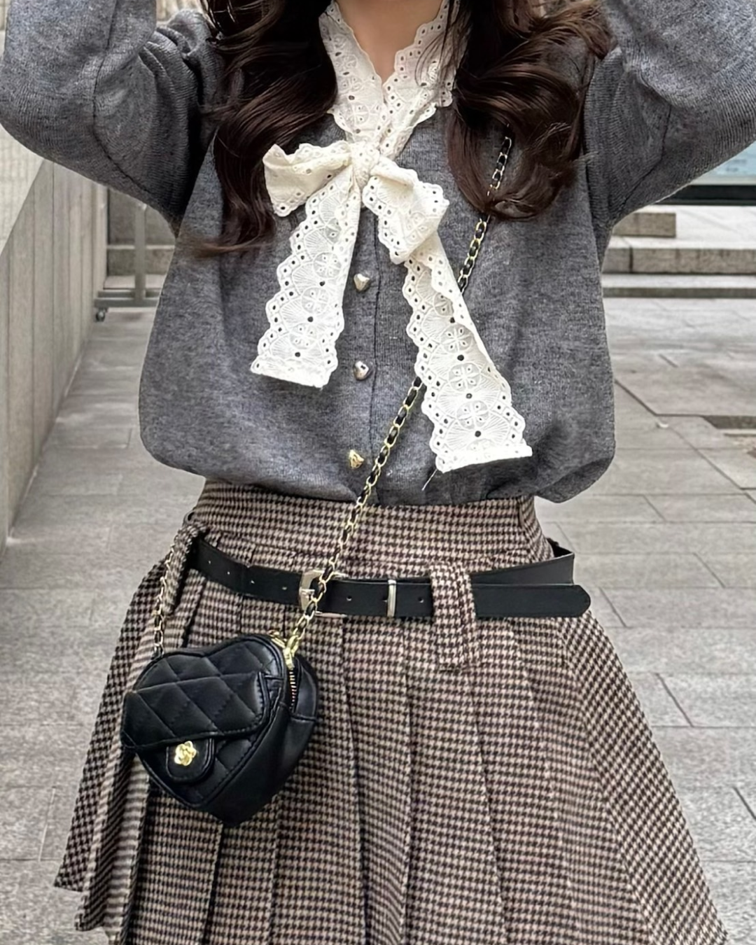 即納】レースリボンタイニットトップス B0307 – YOLO（ヨロ