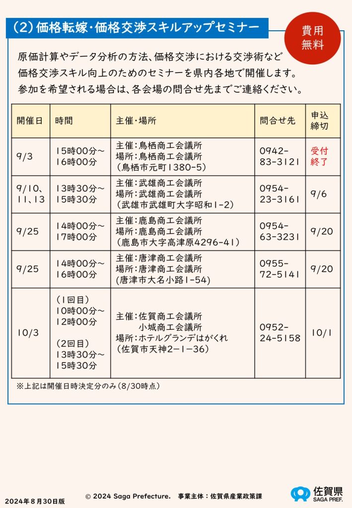 佐賀県「価格転嫁伴走支援プロジェクト」のご案内 | 佐賀の売上アップ