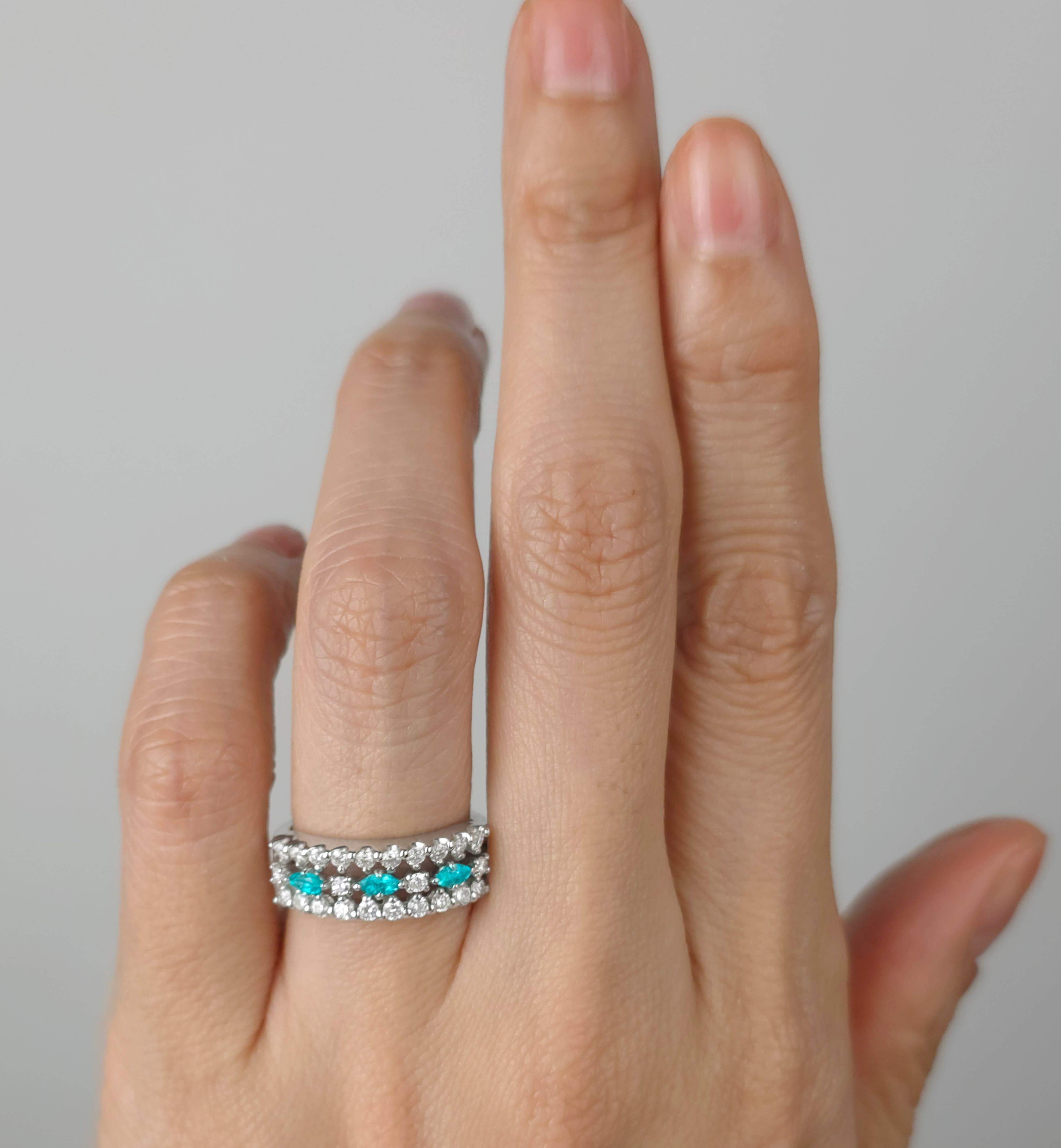 ブラジル産バターリャ鉱山パライバトルマリン0.197ctプラチナリング