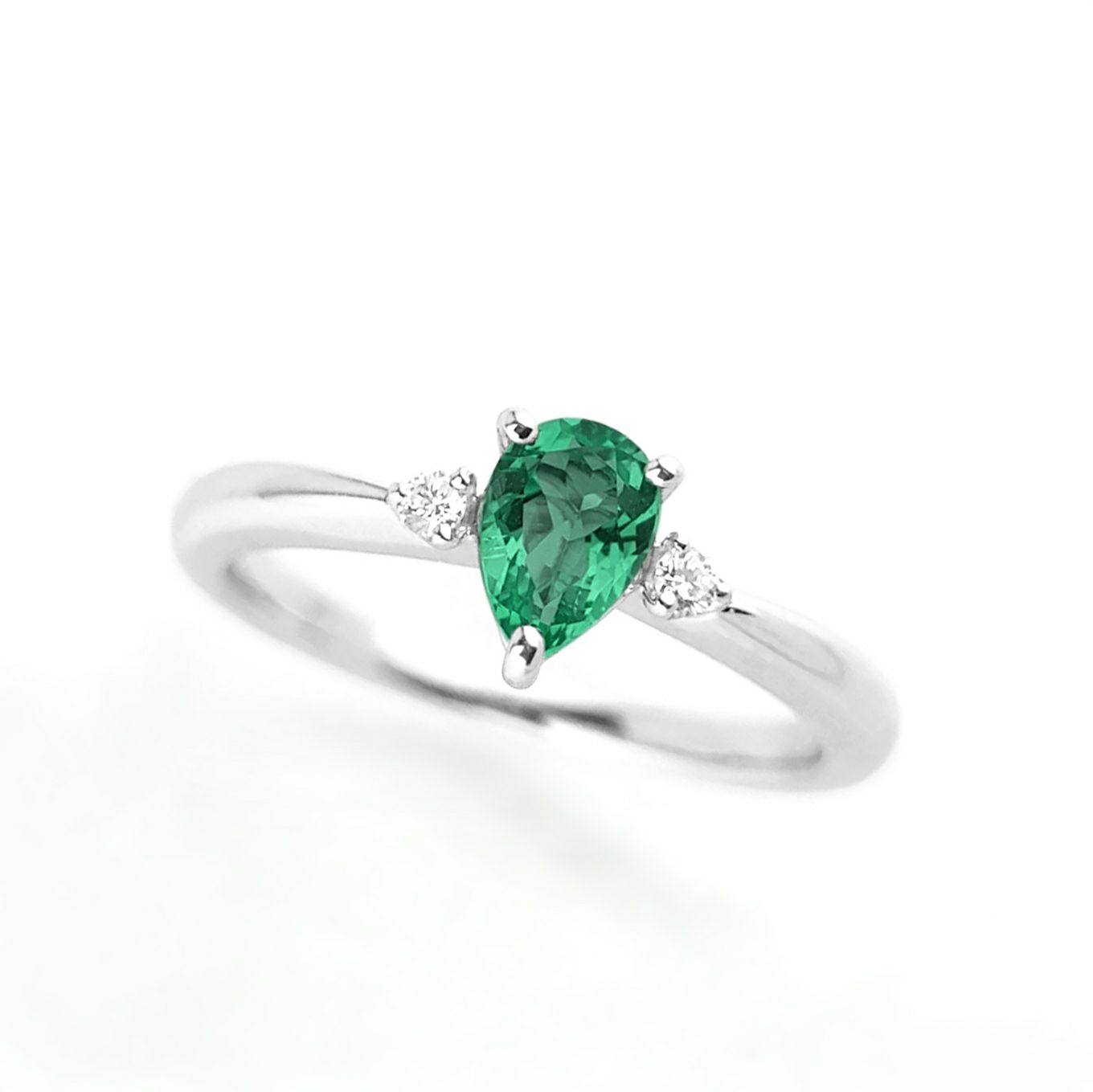 コロンビア産無処理エメラルド(ノンオイル)0.32ctプラチナリングダイヤ