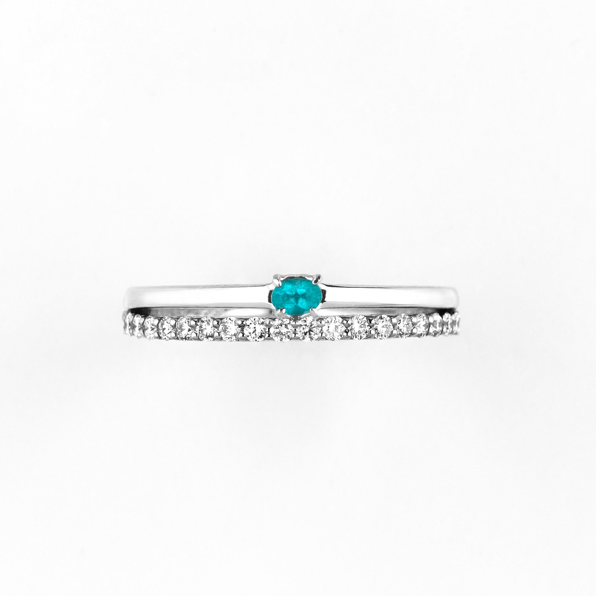 ブラジル産パライバトルマリン0.05ctプラチナリングダイヤ0.20ct付