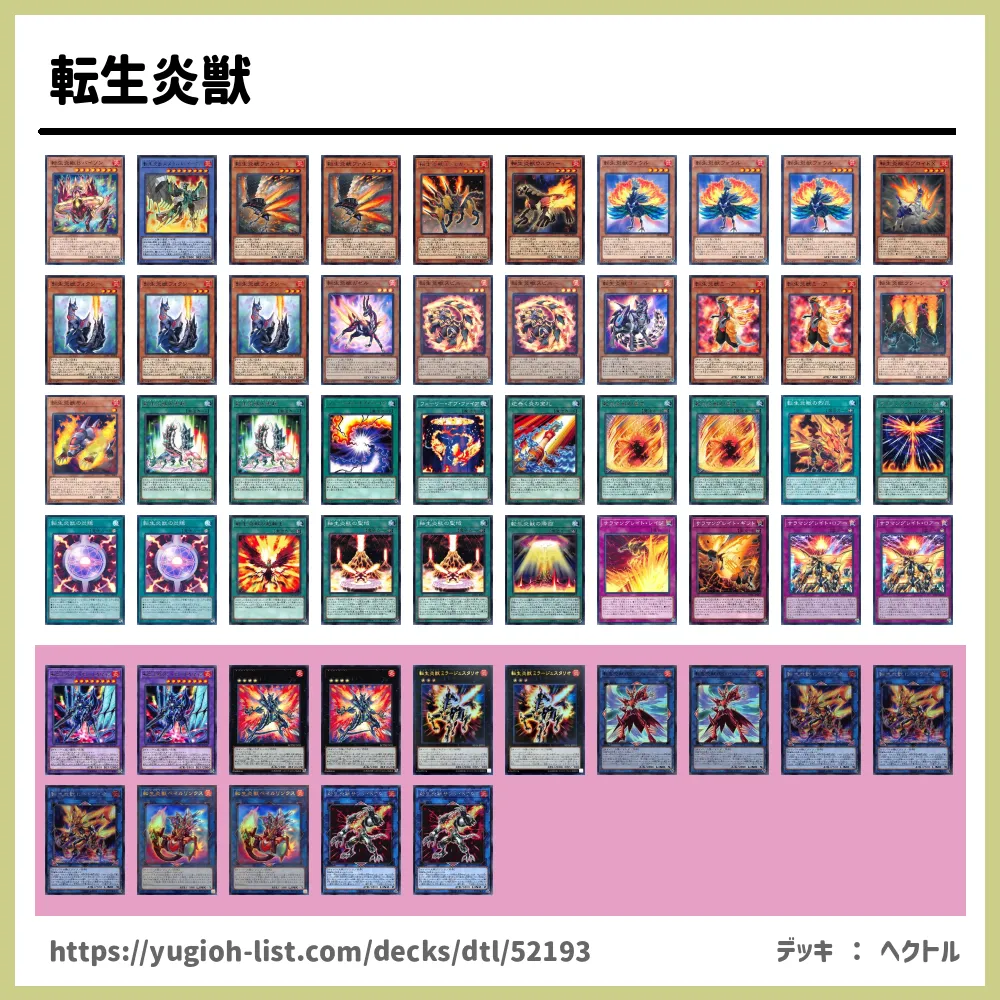 転生炎獣遊戯王デッキレシピ転生炎獣（サラマングレイト）【ファン