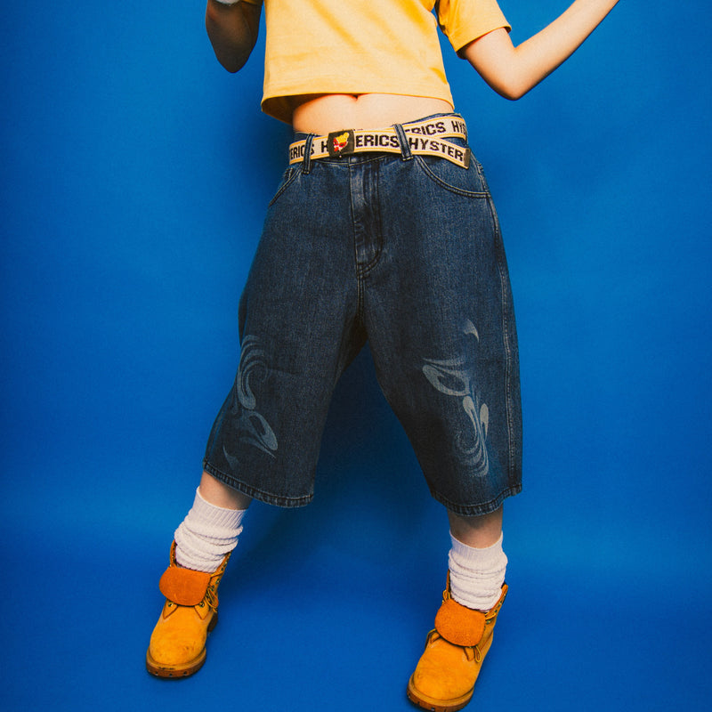 9090 × PIKO Flame Denim Shorts – YZ