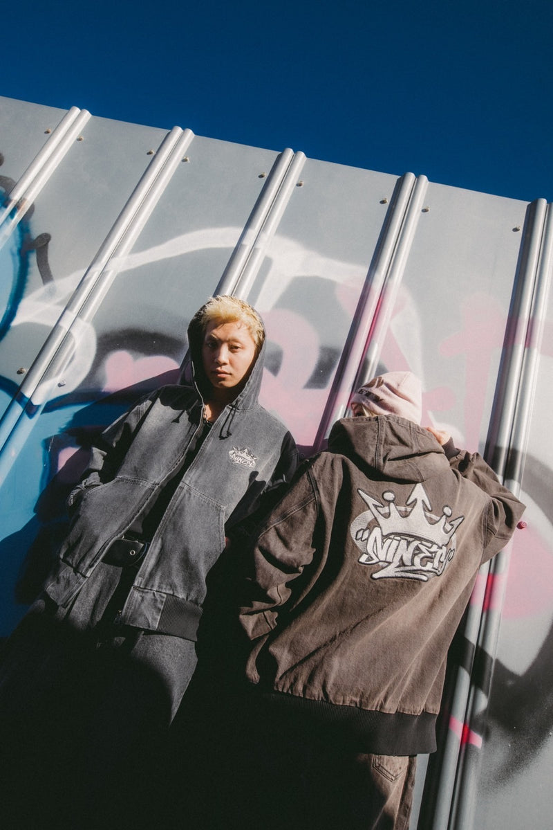 King Logo Vintage Denim Hoodie – YZ