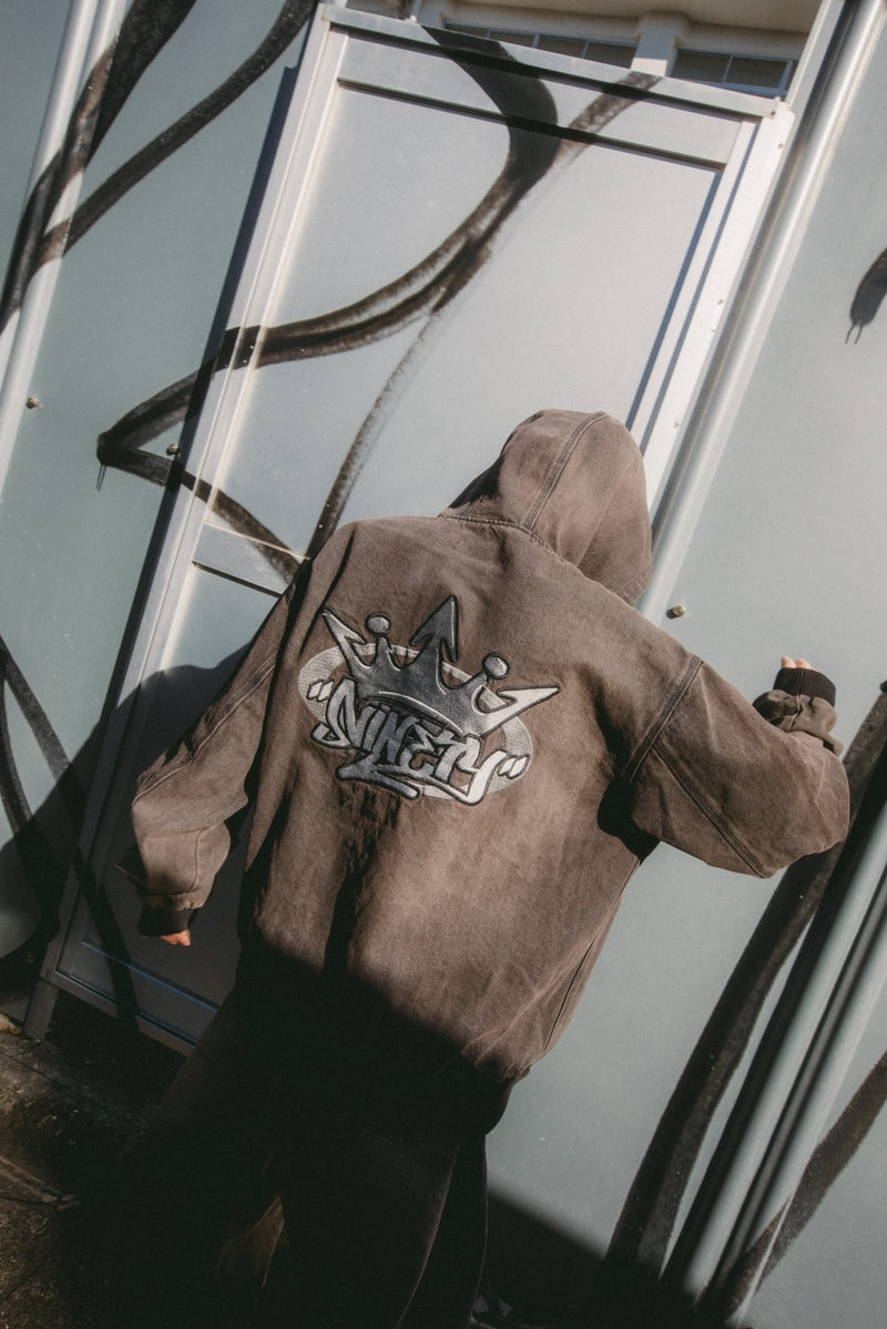 King Logo Vintage Denim Hoodie – YZ