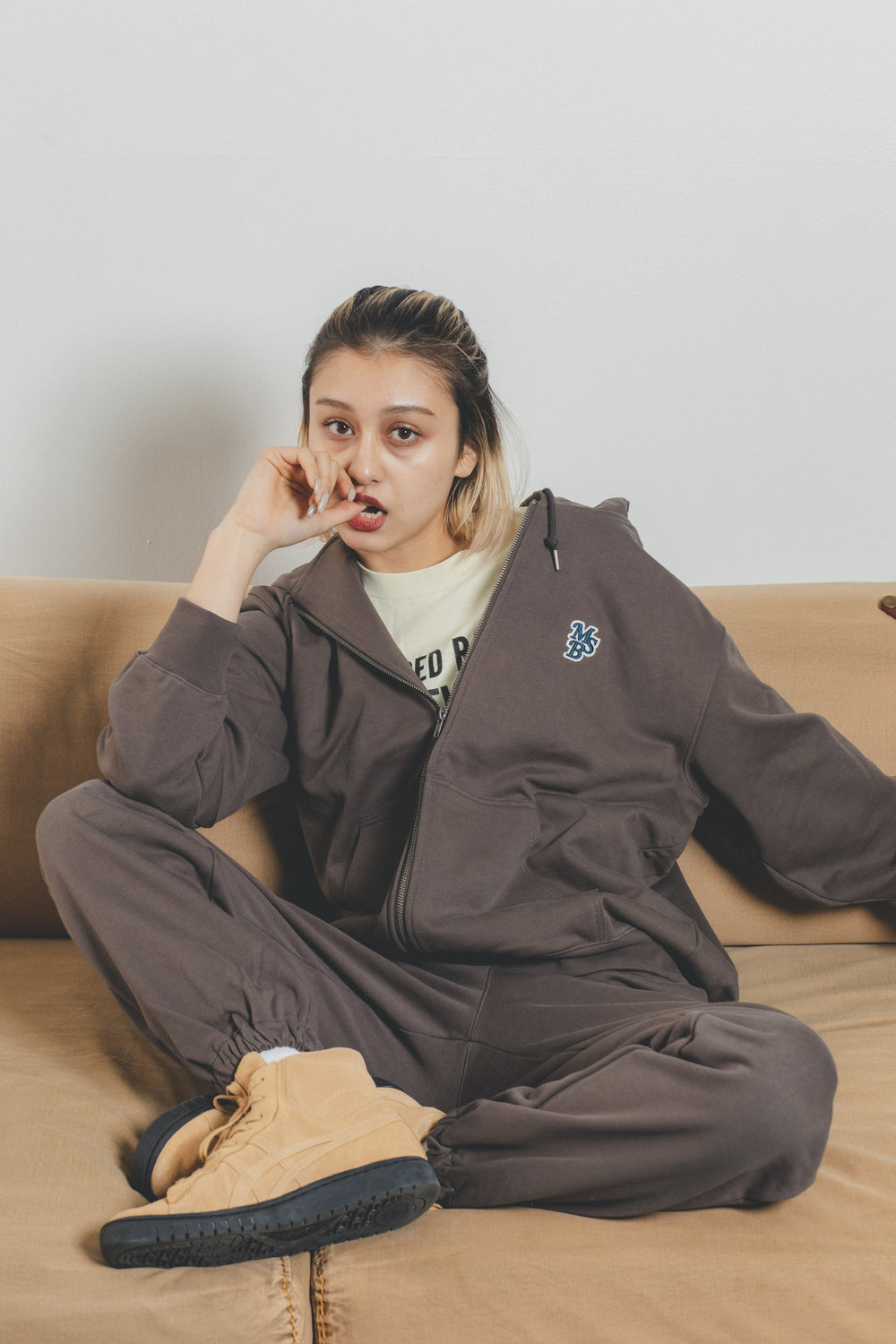 MSB logo embroidery zip hoodie – YZ