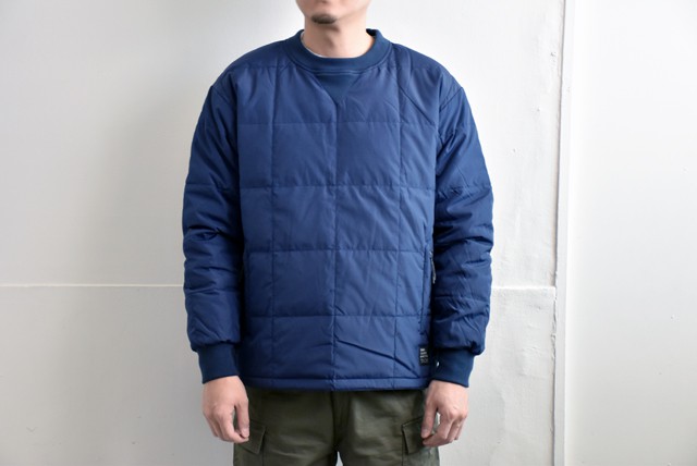 TAION（タイオン）クルーネックプルオーバーダウン ネイビー - ZABOU