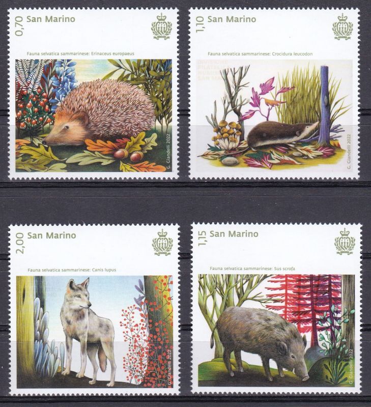 サンマリノ切手 2022年 野生動物 ハリネズミ 他入荷です!