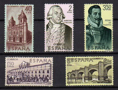 スペイン切手 1969年 アメリカの探検家と入植者 5種 - すてきな郵便屋