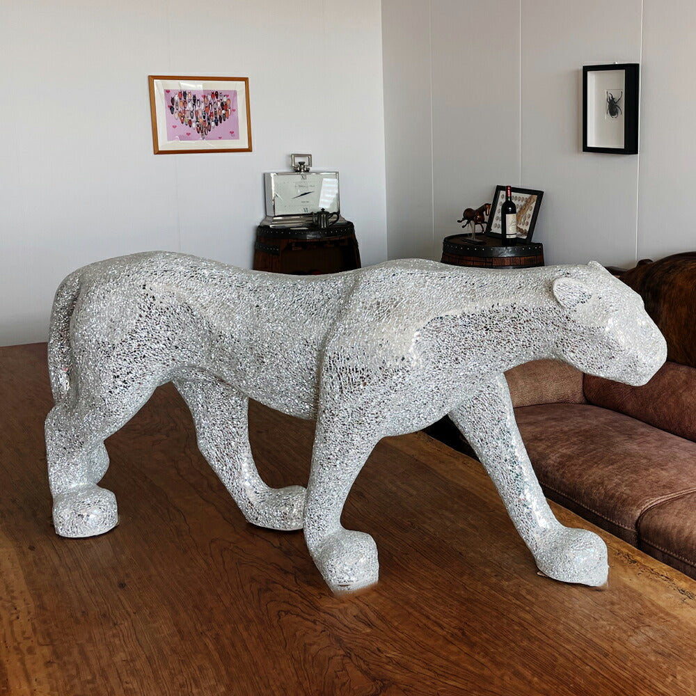 白ヒョウ オブジェ 店舗 大型 置物 アート FRP300 – インポート卸雑貨