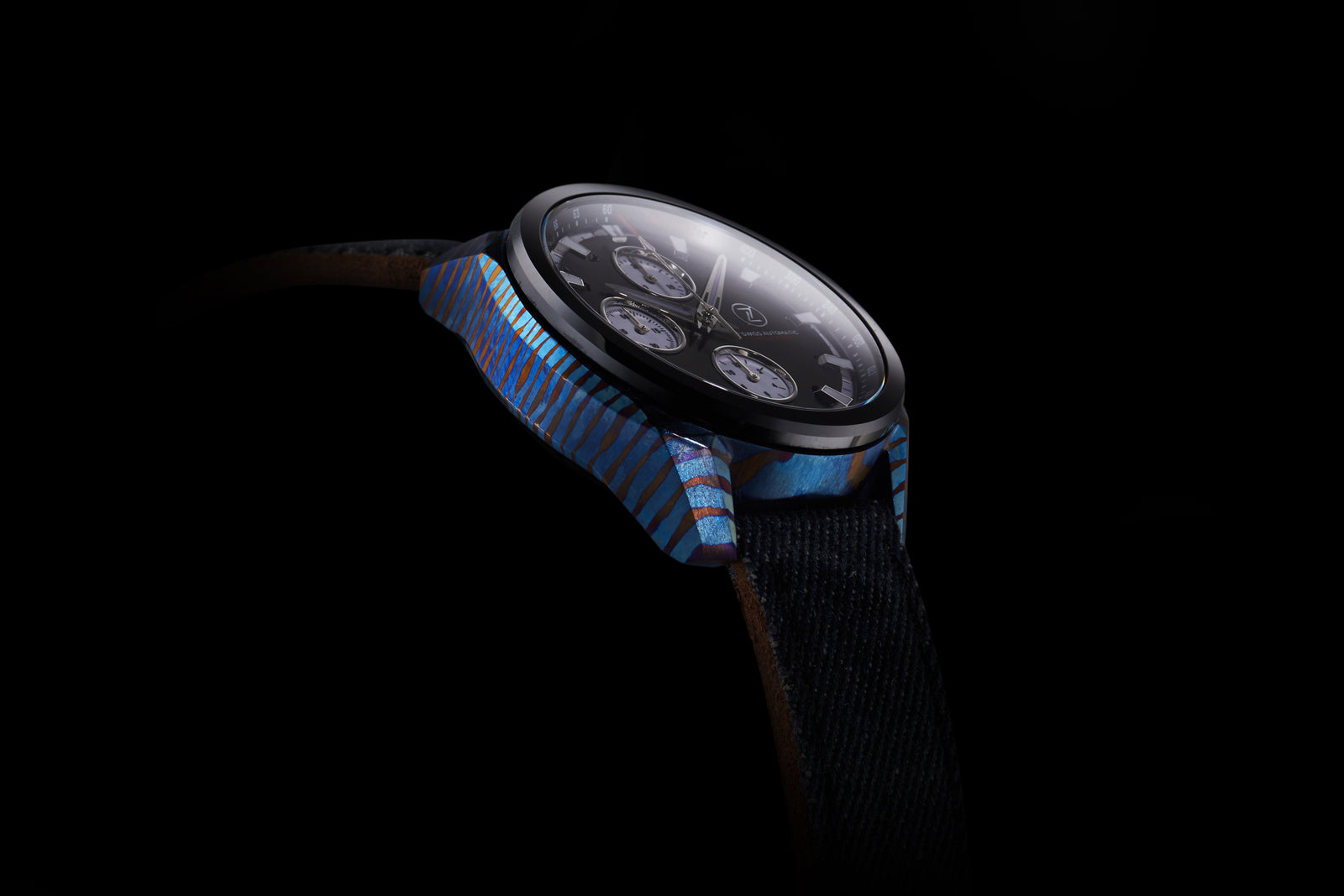 ZX-7 Titanium damascus Chronograph – Zelos Watches