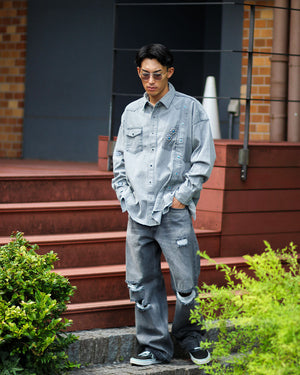 スタッズリメイクデニムシャツ – LIBEIRO