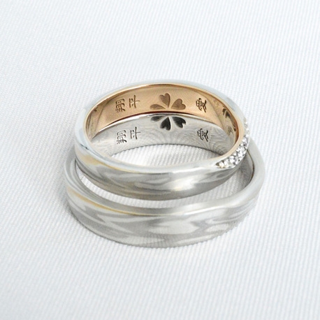 杢目金屋】細身のフォルムに施されたダイヤモンドが指を華やかなに