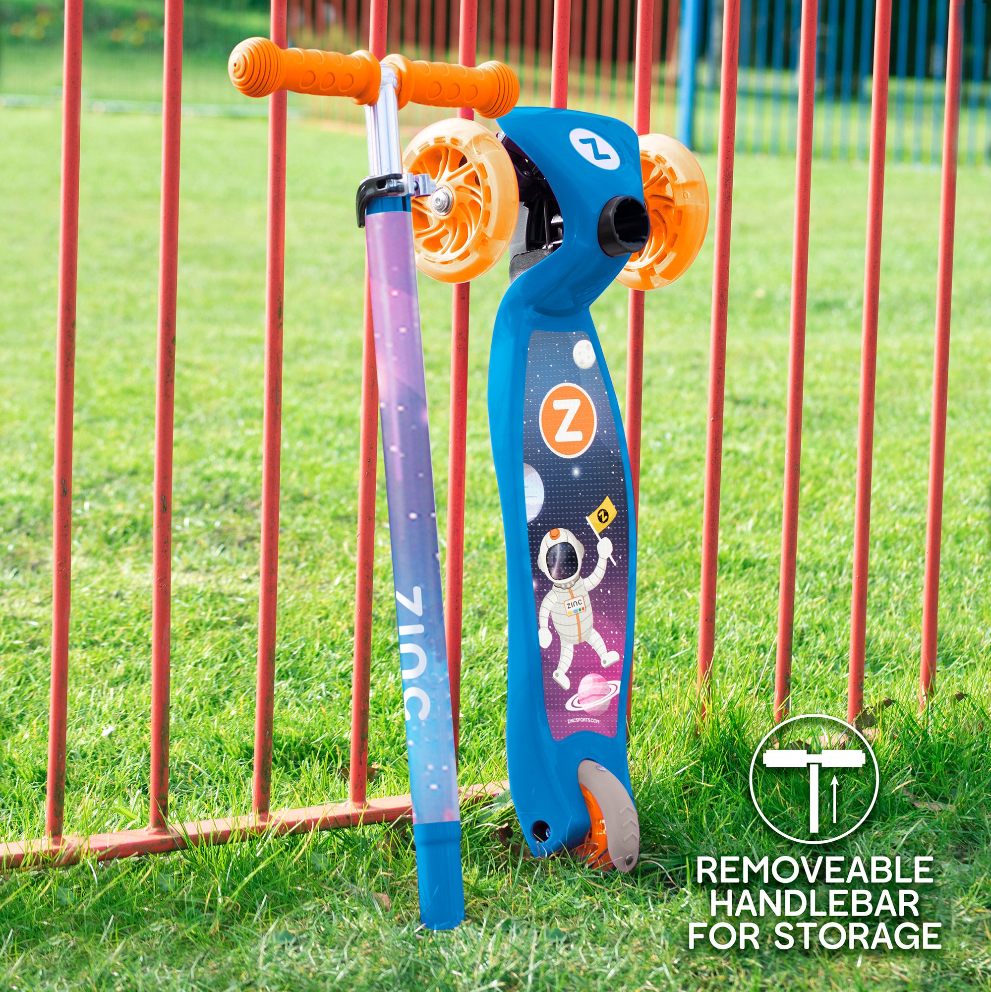 Zinc Three Wheeled Explorer Scooter with Light Up Wheels