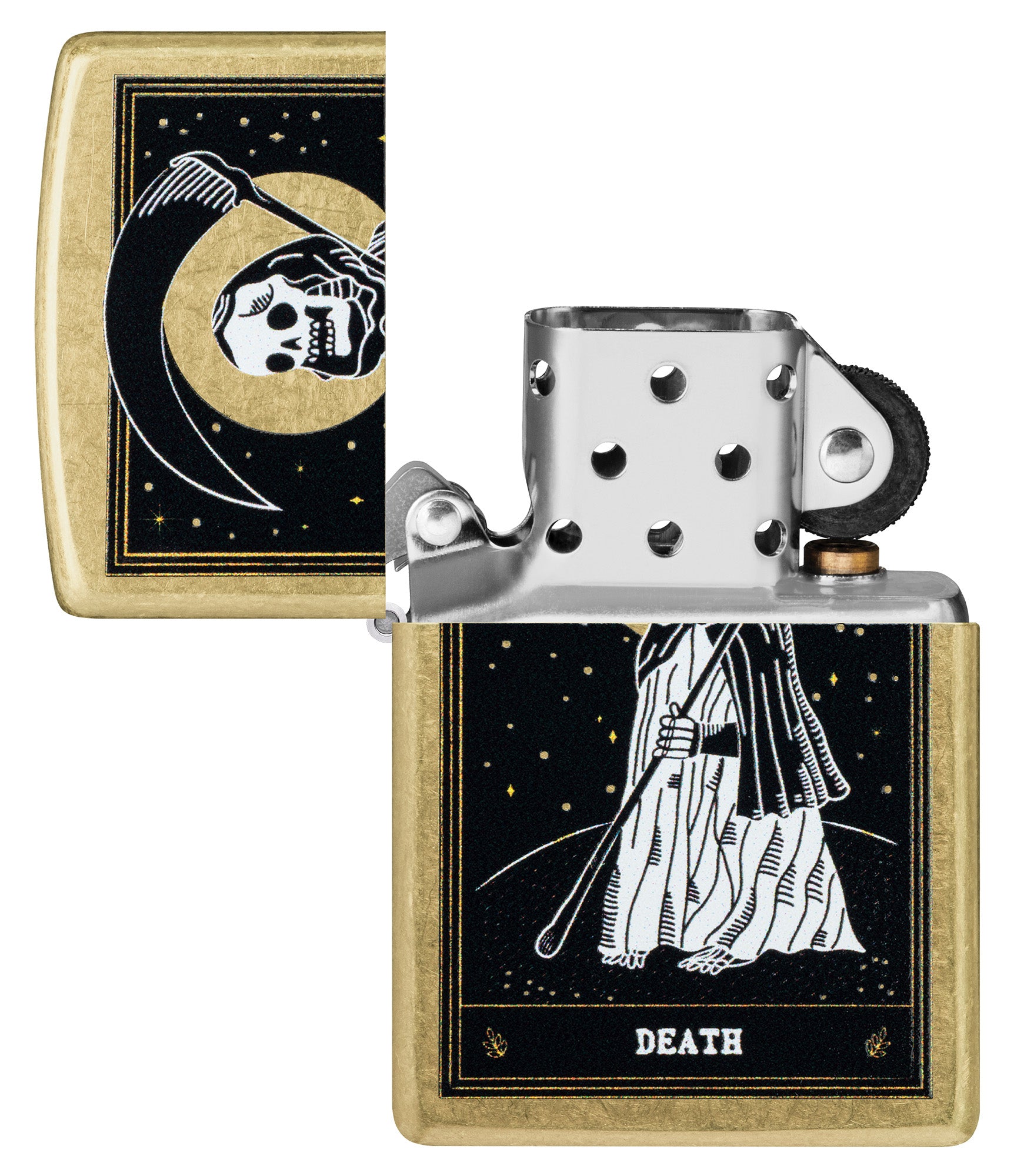 Zippo Death Card Design Street Brass Windproof Lighter – Zippo USA