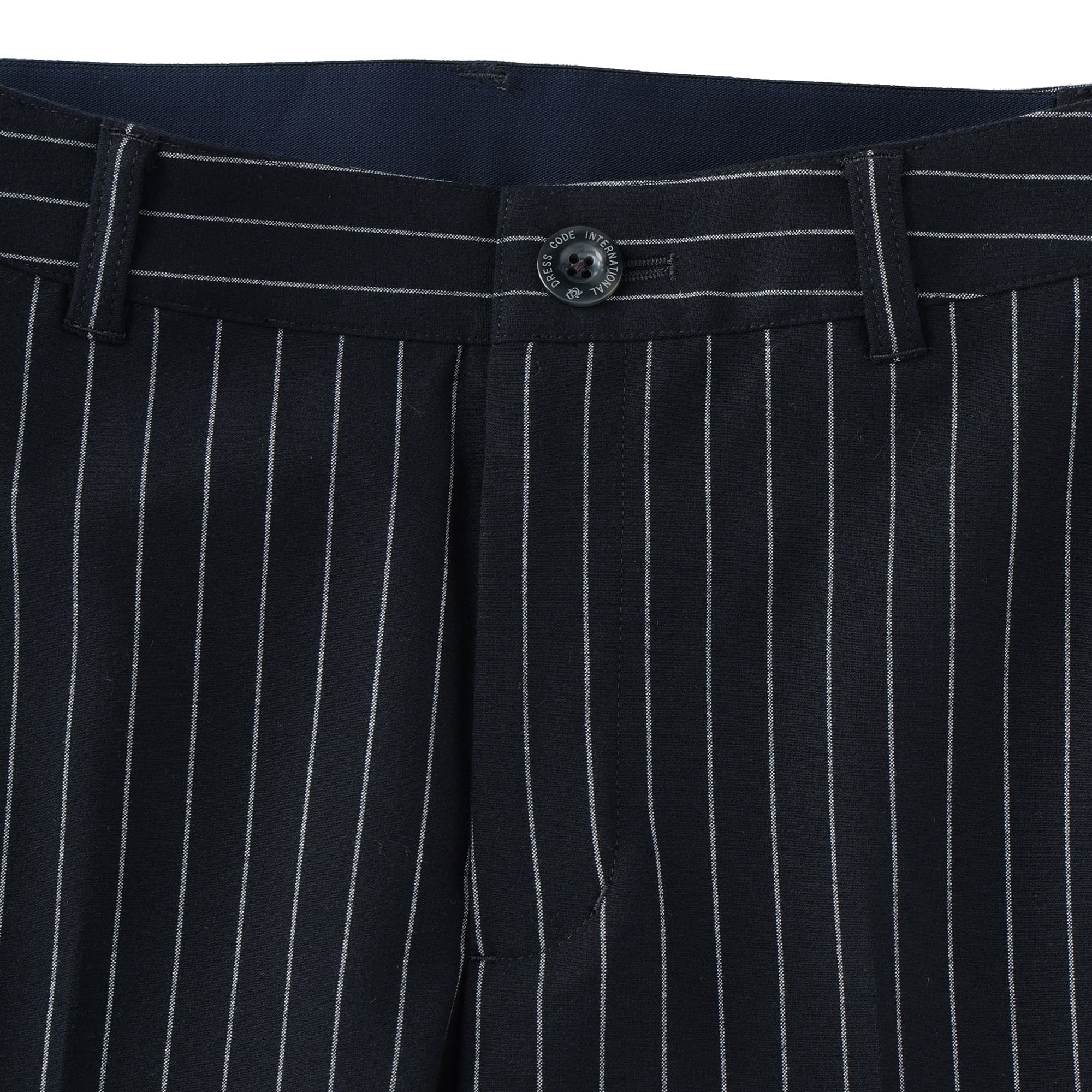 WOMEN マイクロピーチチョークストライプ ロングパンツ ライトヘザーグレー