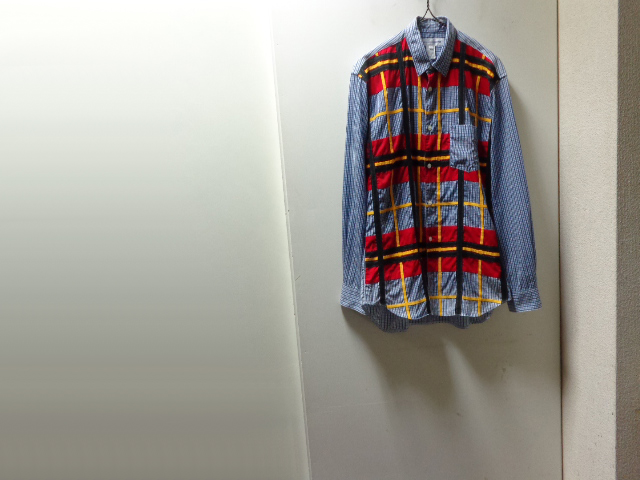 COMME des GARCONS PATCHWORK CHECK PATTERN L/S COTTON SHIRTS（コム