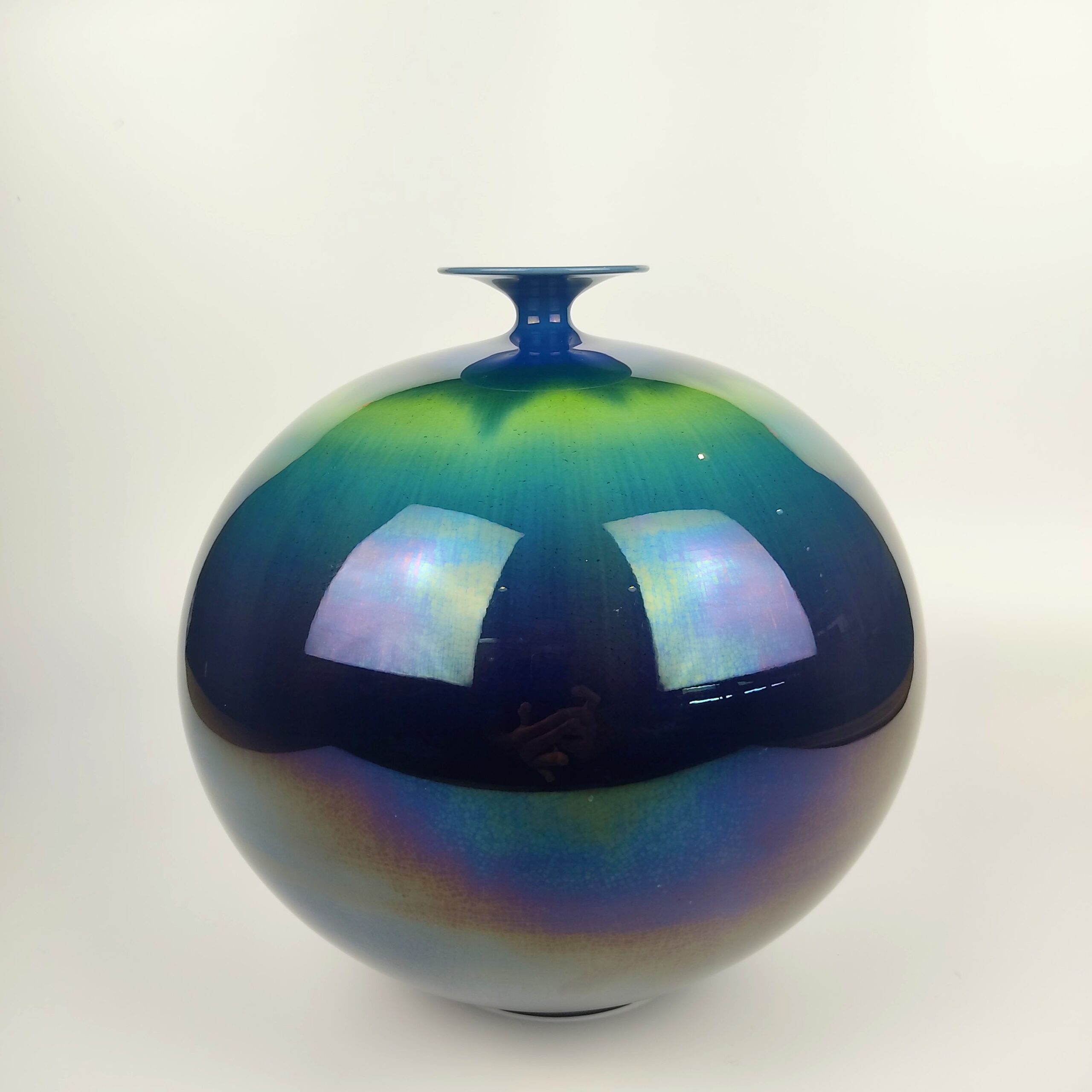 碧明釉壷 3代徳田八十吉 共箱付 – 古美術西川