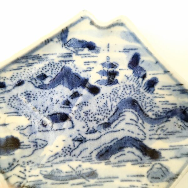 伊万里 染付型紙摺印判変形皿 五枚組 – 古美術西川