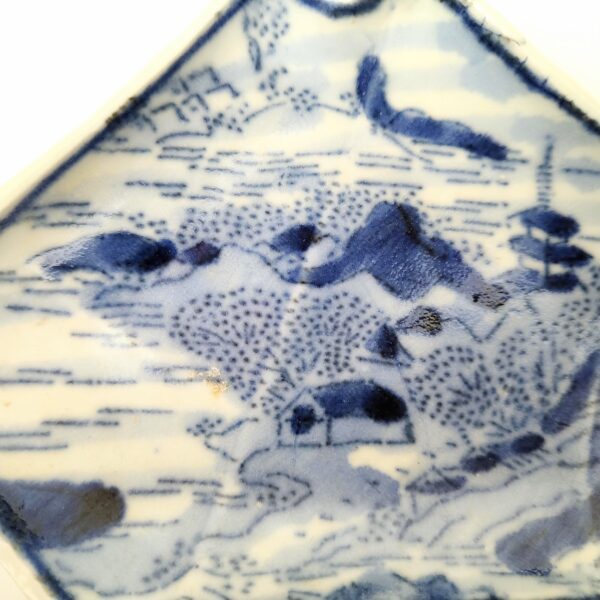 伊万里 染付型紙摺印判変形皿 五枚組 – 古美術西川