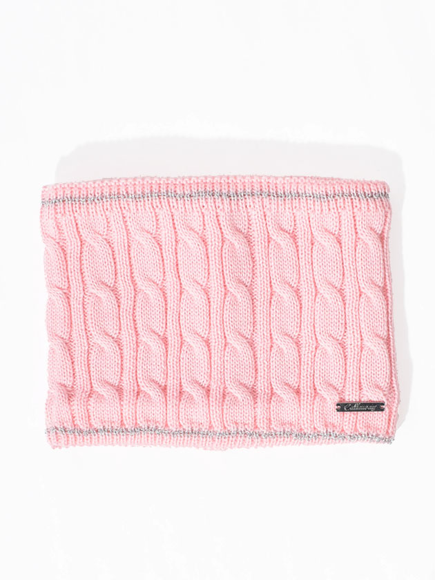 キャロウェイ ケーブル編みネックウォーマー C24298207（ピンク