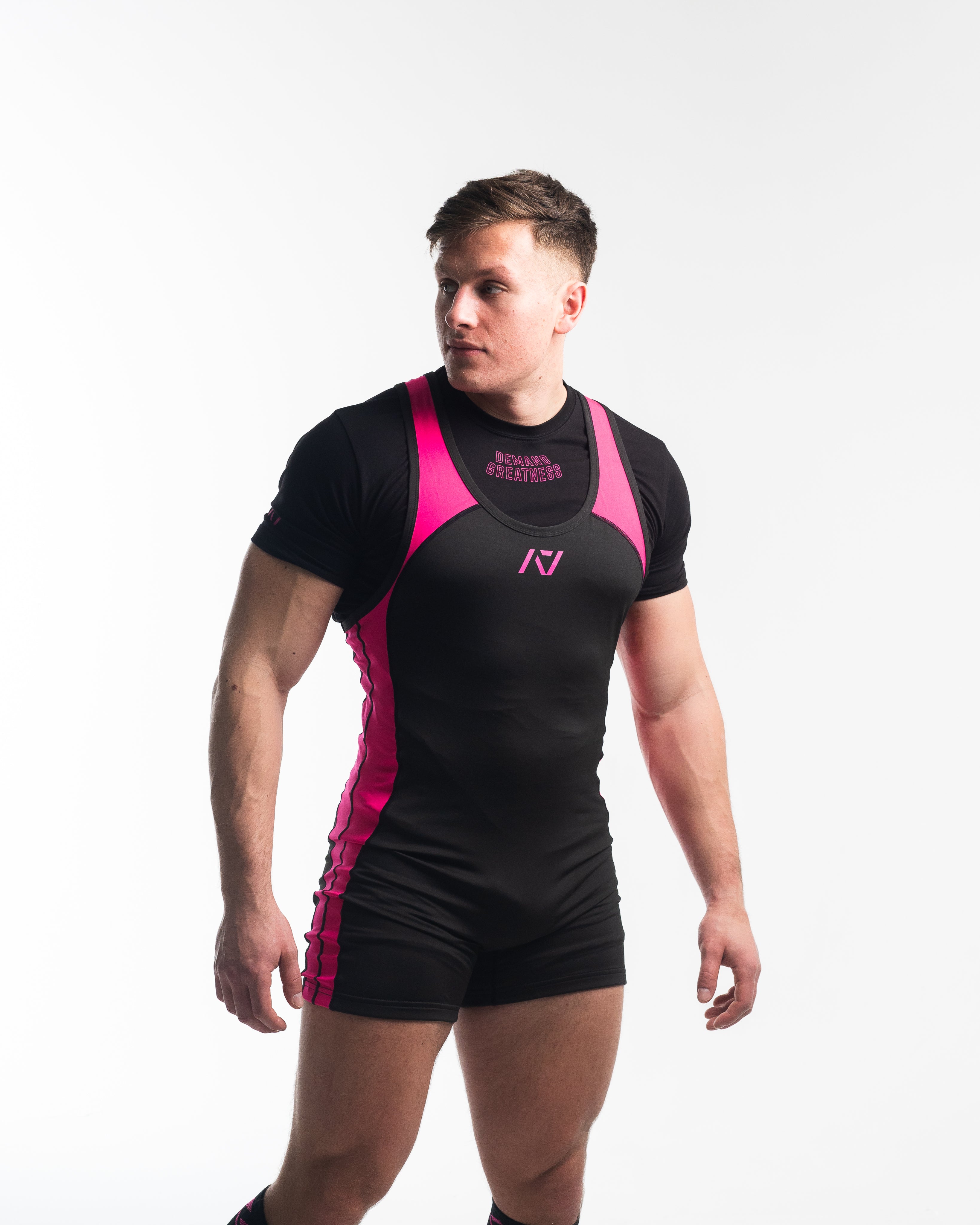 Luno Men's Pink Powerlifting Singlet - Flamingo | A7