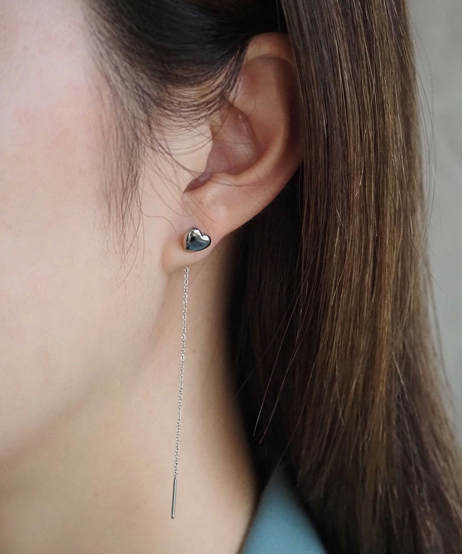 チェーンサージカルステンレスアメリカンピアス＆イヤーカフセット